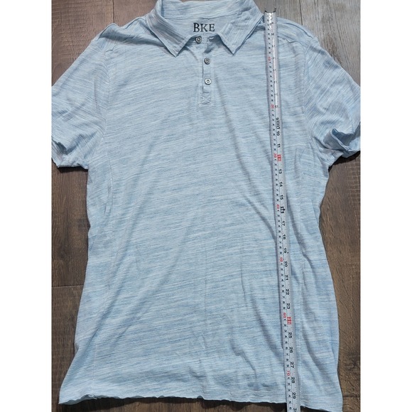 BKE Other - BKE Men's Light Blue Heathered Polo Shirt Size Large Short Sleeve